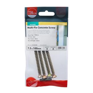 Multi Fix Concrete Screws Pk4