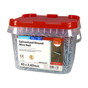 Nails Galvanised Round Wire 65mm x 2.65 2.5kg