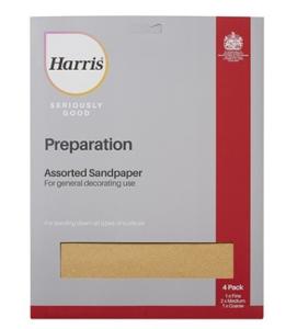 Harris Seriously Good Assorted Sandpaper - 4 Pack