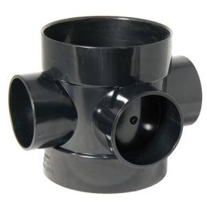 Aquaflow 110mm Black Three Way Short Boss Pipe SSBPBL