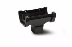 Aquaflow 114mm Black Square Gutter Running Outlet AOS1BL