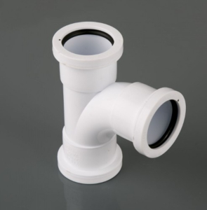 Brett Martin 40mm White Push Fit Waste 92.5° Swept Tee W923W
