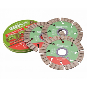 Coreplus 115mm Hybrid Diamond Blades 3 Pack