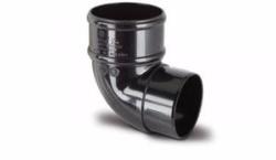 Aquaflow 68mm Black Round Downpipe Bend 92.5° AB1BL
