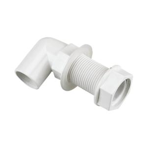 White 21.5mm Overflow Bent Tank Connector