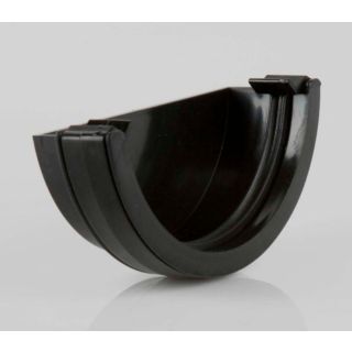 Brett Martin 112mm Black Half Round Gutter External Stopend BR047B