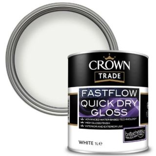Crown Trade Fastflow Quick Dry Gloss White 1ltr