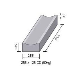255mm x 125mm Dished Channel Kerb