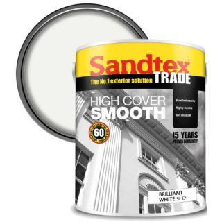 Sandtex Trade High Cover Masonry Paint Smooth Brilliant White 5025729