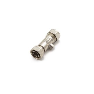 QS Service Valve Straight 15mm x 1/2 CP WRAS 10131601