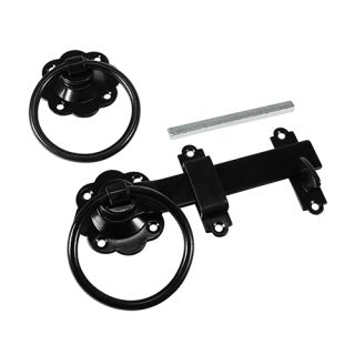 Ring Gate Latch - Plain 150mm 6 Epoxy Black RGL6BB