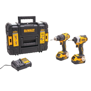 Dewalt Combi and Impact Twin Pack With 2 x 5ah Batteries