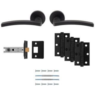 Tavira Ultimate Door Latch Pack MATT BLACK UDP009MB/INTBP