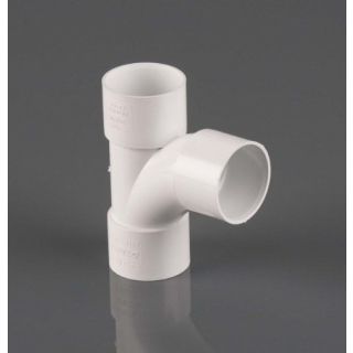 Brett Martin 50mm White Solvent Weld 90° Swept Tee  W3160WP