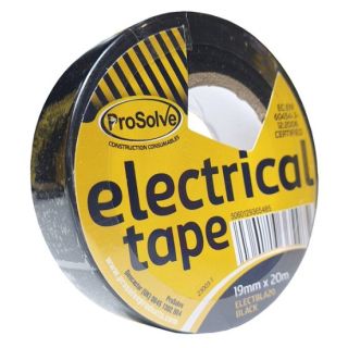Prosolve Electrical Tape BLACK 19mm x 20mtr ELECTBLA20 (10)