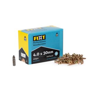 Fixt Performance Wood Screws 4.0 x 30mm (Box of 200)