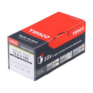 Multi Fix Masonry Bolts - Hex Head 12.0 x 150mm (6)