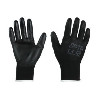 Timco Durable Grip Gloves Black PU Coated (LARGE) *CARDED* 770736
