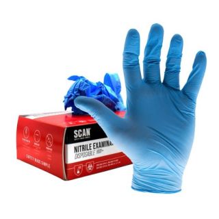 SCAN Blue Nitrile Disposable Gloves XL (Box of 100) SCAGLODNXL