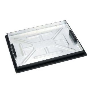 600 x 450mm Galvanised Recessed Tray Sealed & Locking Cover & Frame T11G3