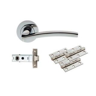 Tavira Ultimate Door Latch Pack Polished Chrome UDP009CP/INTBP