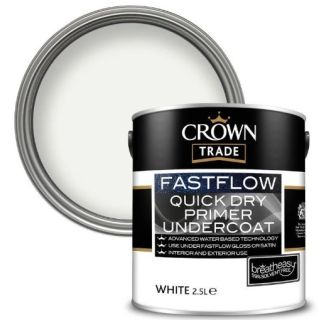Crown Trade Fastflow Quick Dry Primer Undercoat White 2.5ltr