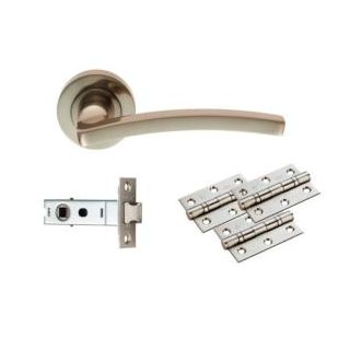 Tavira Ultimate Door Latch Pack Satin Nickel UDP009SN/INTBP