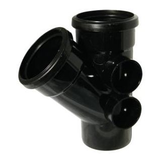 Brett Martin 110mm Black Double Socket Soil Branch 135 Deg BS419B