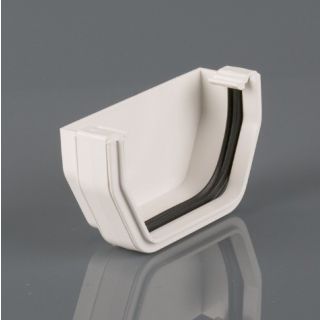Brett Martin 114mm White Square Gutter External Stopend BR057A