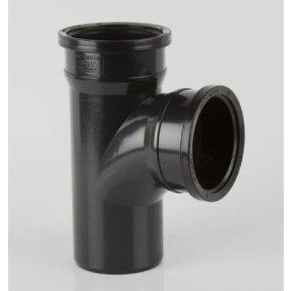 Brett Martin110mm Black D/Socket Soil Branch 92.5° NO BOSSES BS417B