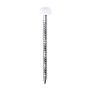 White Poly Top Cladding Pins   Box Of 250no 40mm PP40W