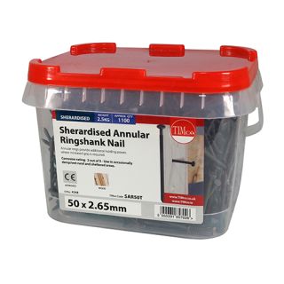 Sheradised Annular Ring Shank Nails 50mm X 2.65mm 2.5kg  SAR50T