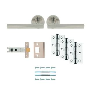Faro Ultimate Door Latch Pack Satin Nickel UDP011SN/INTB
