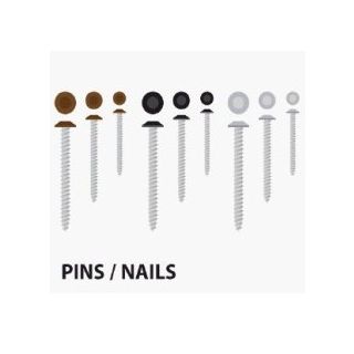 White Poly Top Cladding Pins   Box Of 250no 30mm PP30W