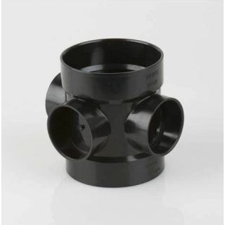 Brett Martin 110mm Three Way Short Boss Pipe Black BS425B