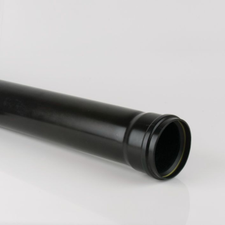 Brett Martin 110mm Black Single Socket Soil Pipe 3Mtr BS414B