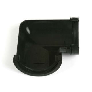Brett Martin 112mm Black Half Round Gutter 90° Angle Black BR048B