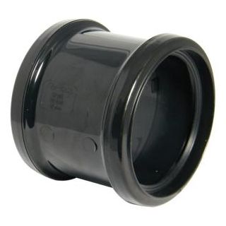 Brett Martin110mm Black Double Socket Soil Coupling BS406B
