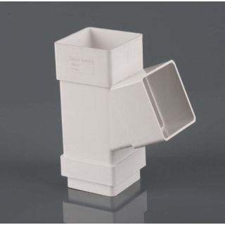 Brett Martin 65mm White Square Downpipe Branch 112.5° BR518A