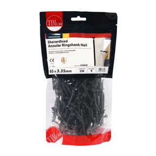 Sheradised Annular Ring Shank Nails 65mm X 3.35mm 1kg  SAR65B