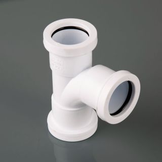 Brett Martin 32mm White Push Fit 92.5° Swept Tee W903W