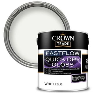 Crown Trade Fastflow Quick Dry Gloss White 2.5ltr