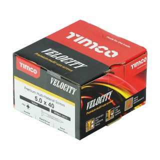 Velocity Premium Pozi Screw 5.0 X 40mm (200 Per Box) 50040VY