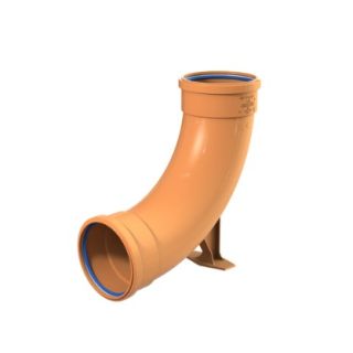 Polypipe 110mm 87.5 Deg Double Socket Long Radius Rest Bend UG483
