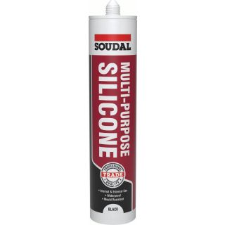 Soudal Multi Purpose Silicone  + Fungicide 270ml Black 116824