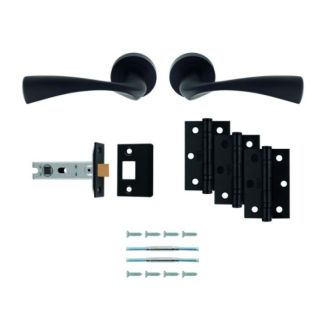 Sintra Ultimate Door Latch Pack MATT BLACK UDP007MB/INTBP