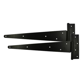 Strong Tee Hinge Epoxy Black   Pair 300mm 12 STH12B