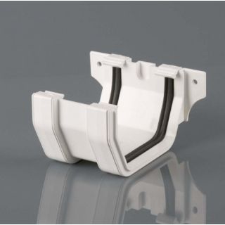 Brett Martin 114mm White Square Gutter Union Bracket BR054A