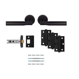 Belas Ultimate Door Latch Pack MATT BLACK UDP006MB/INTBP