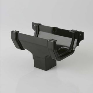 Brett Martin 114mm Black Square Gutter Running Outlet BR055B